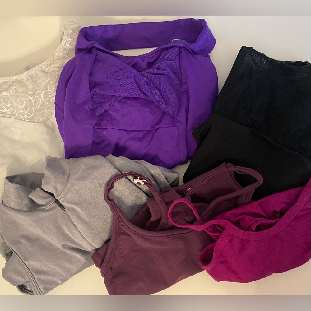 Set of 6 youth dance leotards *SIZES VARY*